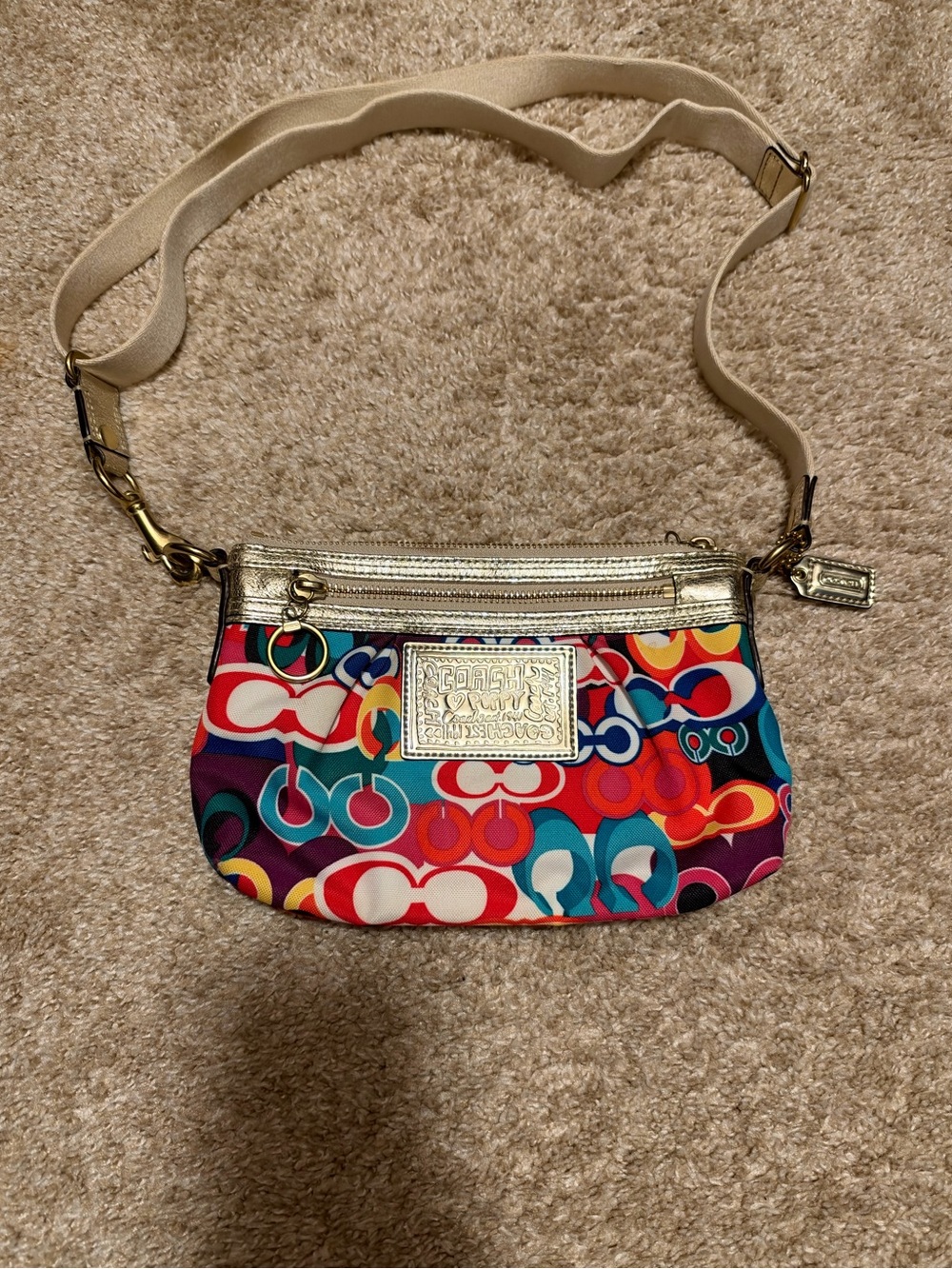 Vintage Y2K Coach Poppy Graffiti Glam Crossbody